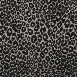 Lot de 2 chaises NOA tissu imprimé léopard noir pieds métal finition bois