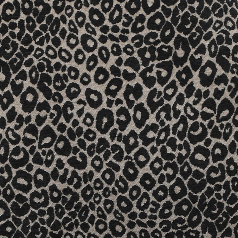 Lot de 2 chaises NOA tissu imprimé léopard noir pieds métal finition bois