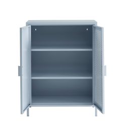 Buffet PANTONE métal gris bleu 2 portes 75cm