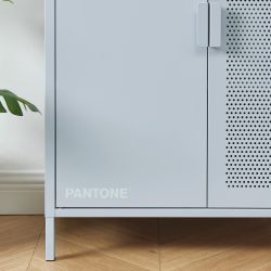 Buffet PANTONE métal gris bleu 2 portes 75cm