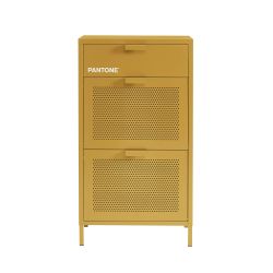 Meuble à chaussures PANTONE métal jaune moutarde 55cm