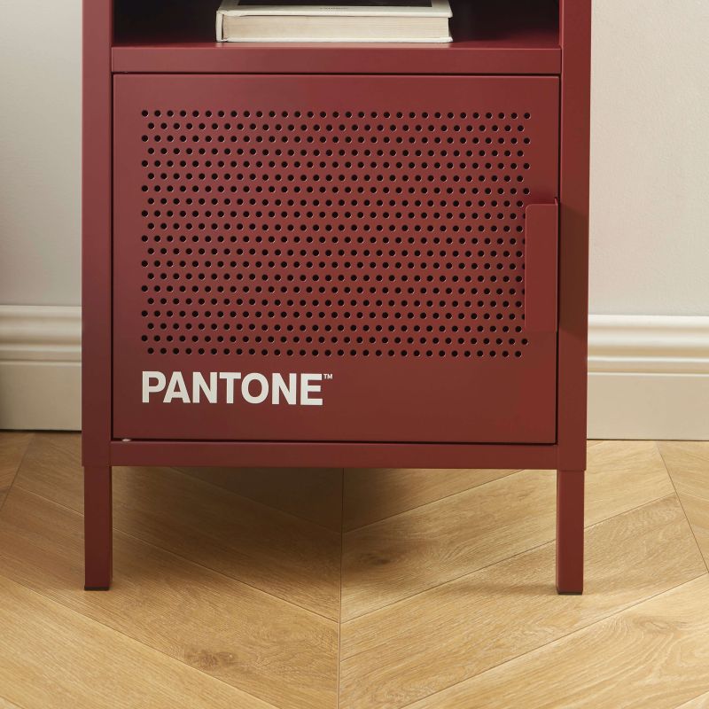 Table de chevet PANTONE métal bordeaux 40cm