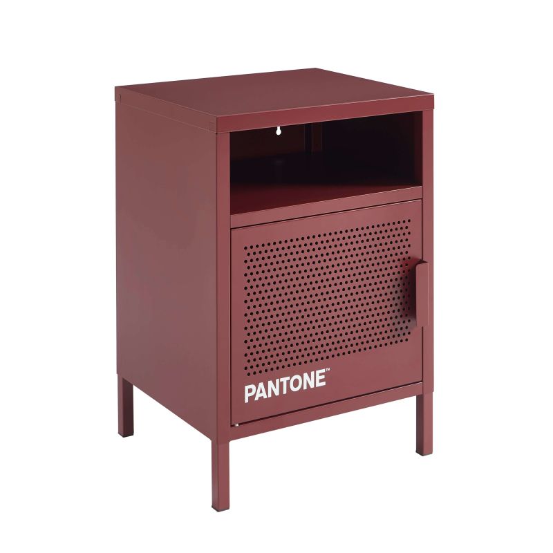 Table de chevet PANTONE métal bordeaux 40cm