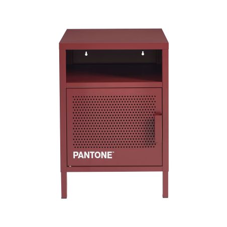 Table de chevet PANTONE métal bordeaux 40cm