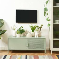 Meuble tv PANTONE métal vert amande 120cm
