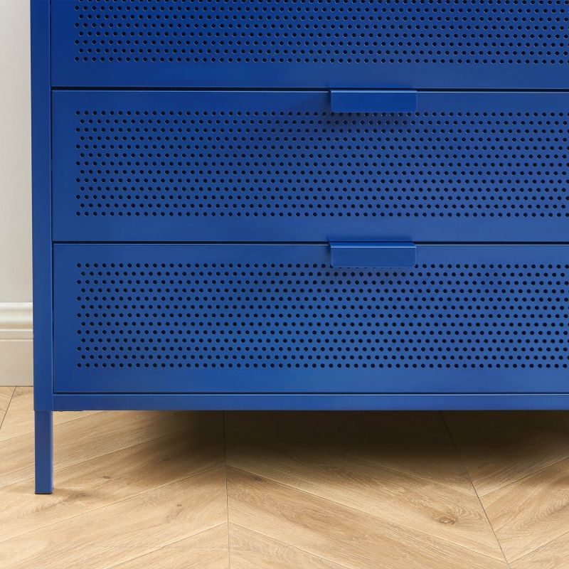 Commode PANTONE métal 4 tiroirs bleu électrique 80 cm