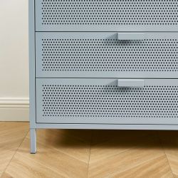 Commode PANTONE 4 tiroirs métal gris bleu 80cm