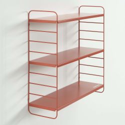 Etagère murale 3 niveaux PANTONE métal terracotta 60,5x20cm