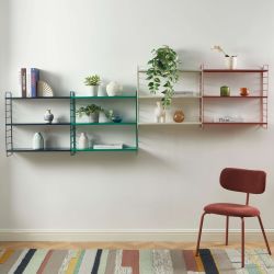 Etagère murale 3 niveaux PANTONE métal vert émeraude 60,5x20cm