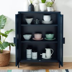 Buffet PANTONE métal bleu nuit 2 portes 75cm