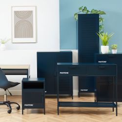 Buffet PANTONE métal bleu nuit 2 portes 75cm