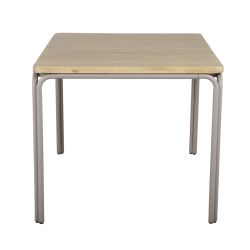 Ensemble repas table ASTI bois d'acacia FSC 160cm et lot de 4 chaises JACK velours côtelé écru