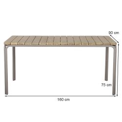 Ensemble repas table ASTI bois d'acacia FSC 160cm et lot de 4 chaises JACK velours côtelé écru