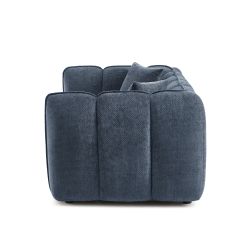 Canapé droit MATILDA 2 places tissu chenille bleu