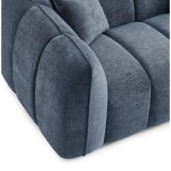 Canapé droit MATILDA 2 places tissu chenille bleu