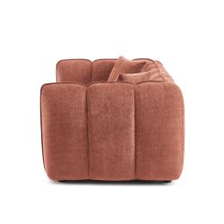 Canapé droit MATILDA 2 places tissu chenille rouge brique