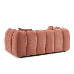 Canapé droit MATILDA 2 places tissu chenille rouge brique