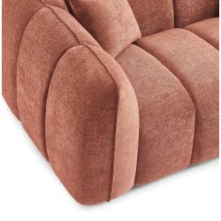 Canapé droit MATILDA 2 places tissu chenille rouge brique