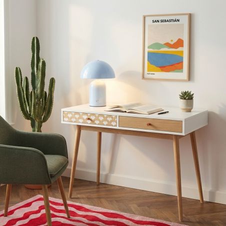 Bureau UTAHblanc et effet chêne 100cm