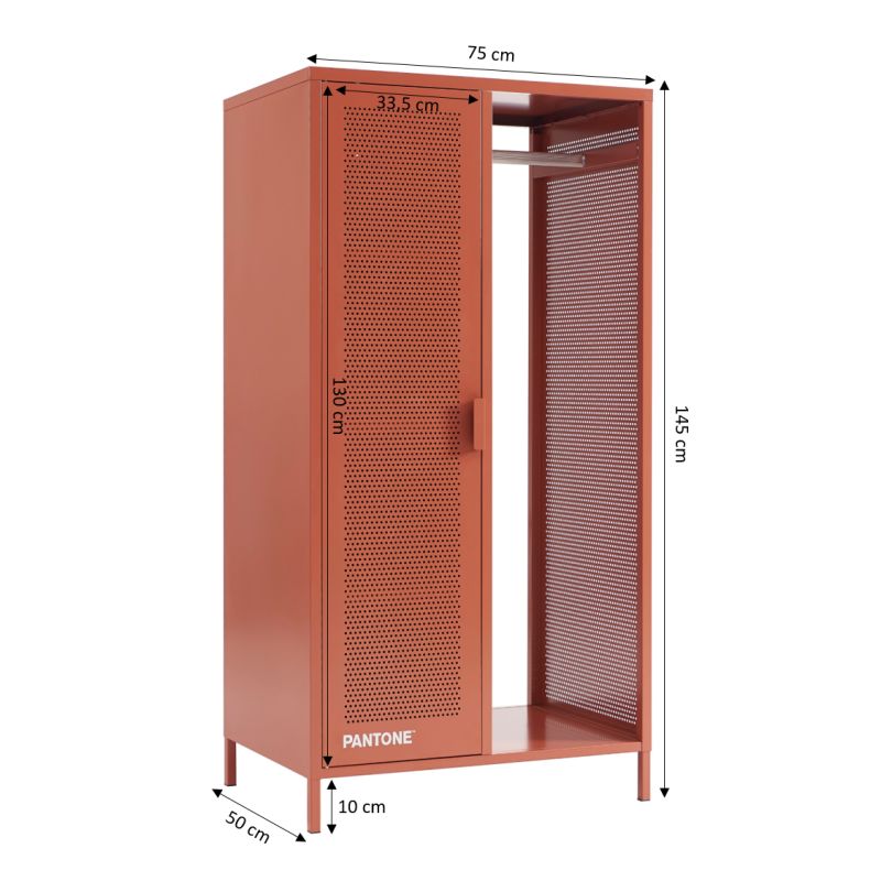 Vestiaire PANTONE métal terracotta avec penderie h145cm