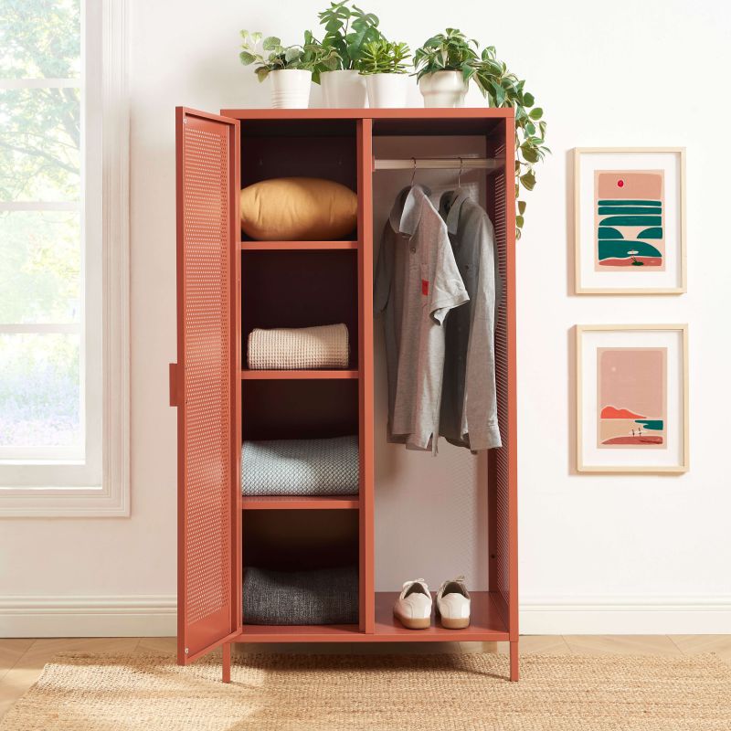 Vestiaire PANTONE métal terracotta avec penderie h145cm