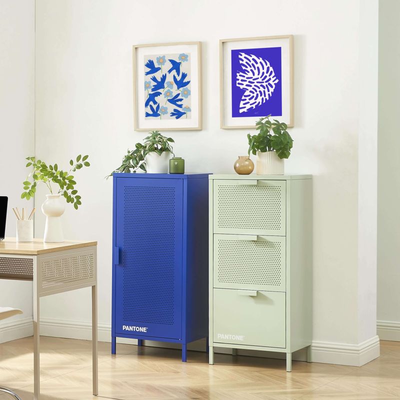 Caisson de bureau PANTONE métal bleu électrique h105cm