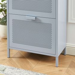 Meuble à chaussures PANTONE métal gris bleu 55cm