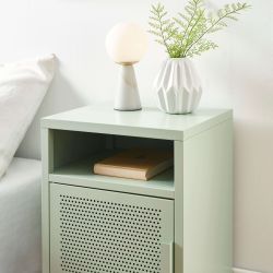 Table de chevet PANTONE métal vert amande 40cm