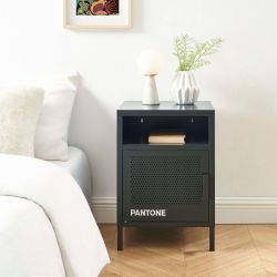 Table de chevet PANTONE métal gris anthracite 40cm