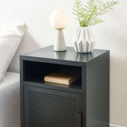 Table de chevet PANTONE métal gris anthracite 40cm