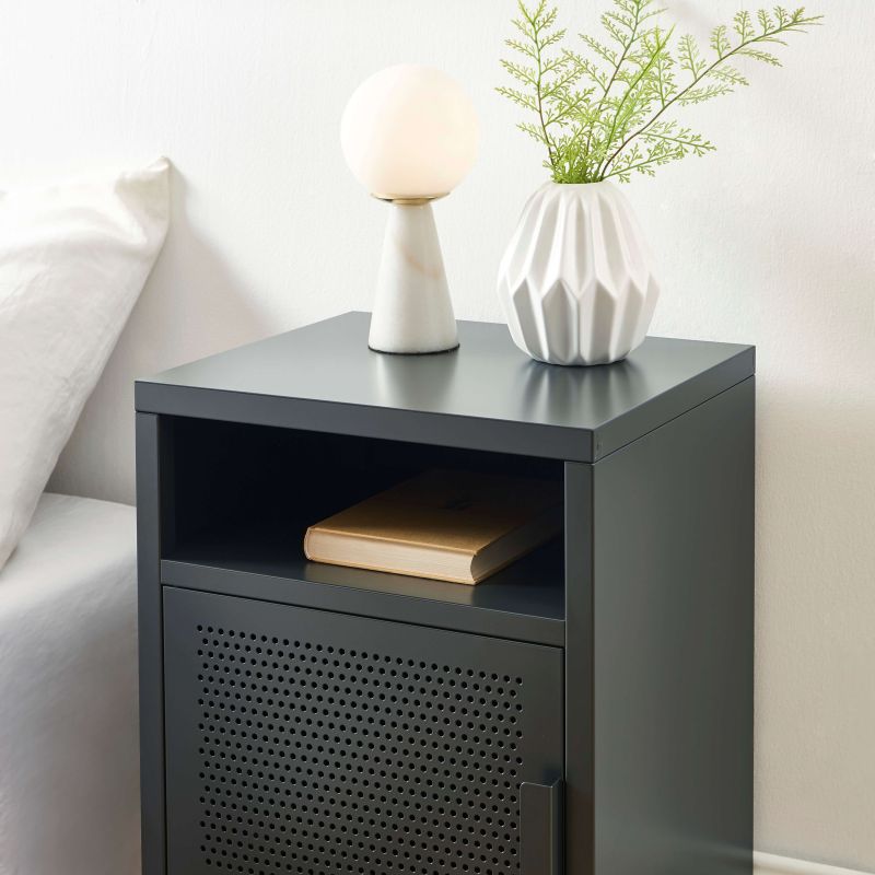 Table de chevet PANTONE métal gris anthracite 40cm