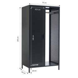 Vestiaire PANTONE métal gris anthracite avec penderie h145cm