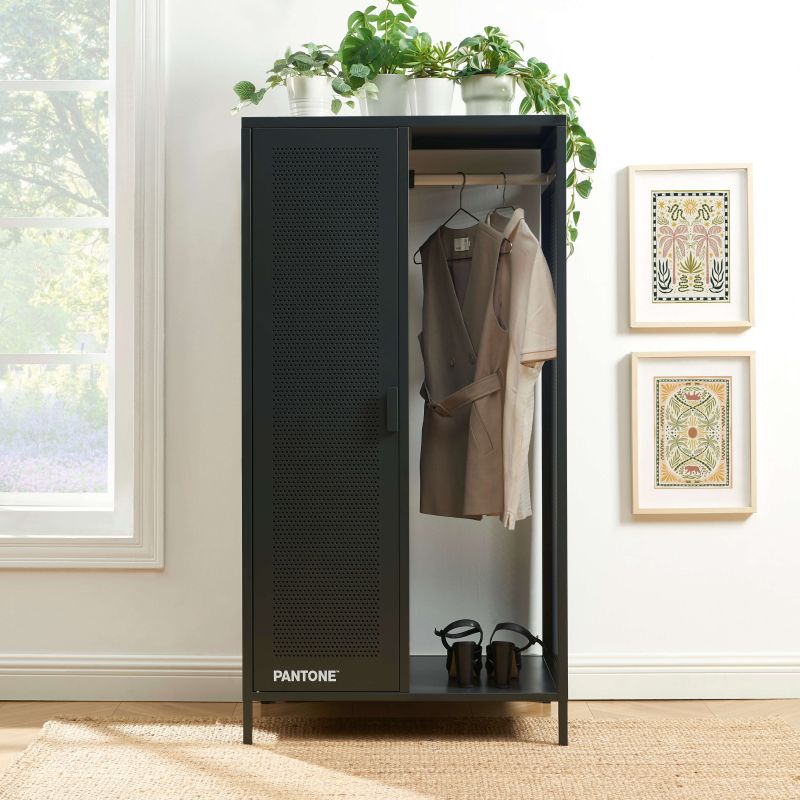 Vestiaire PANTONE métal gris anthracite avec penderie h145cm