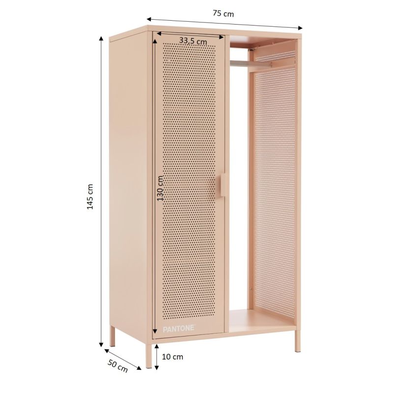 Vestiaire PANTONE métal rose blush avec penderie h145cm