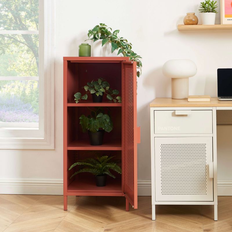 Caisson de bureau PANTONE métal terracotta h105cm