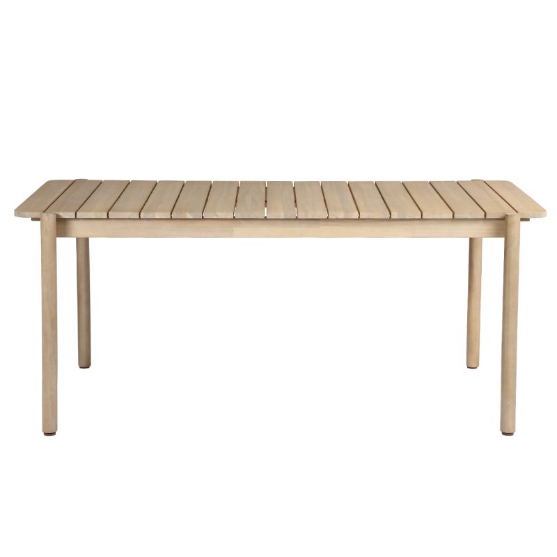 Ensemble repas table SAMOA 180 cm et lot de 6 chaises NOA tissu bouclette beige