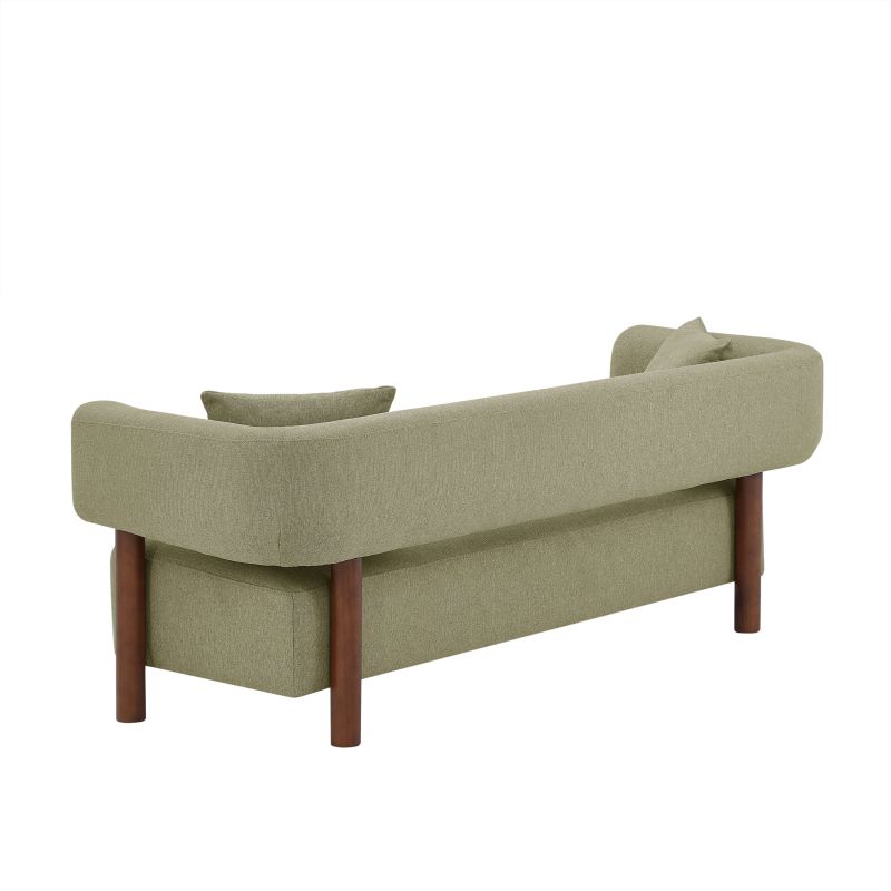 Canapé droit fixe BRAZZA 3 places tissu kaki