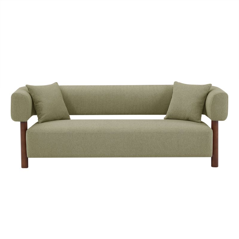 Canapé droit fixe BRAZZA 3 places tissu kaki