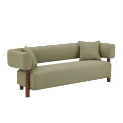 Canapé droit fixe BRAZZA 3 places tissu kaki