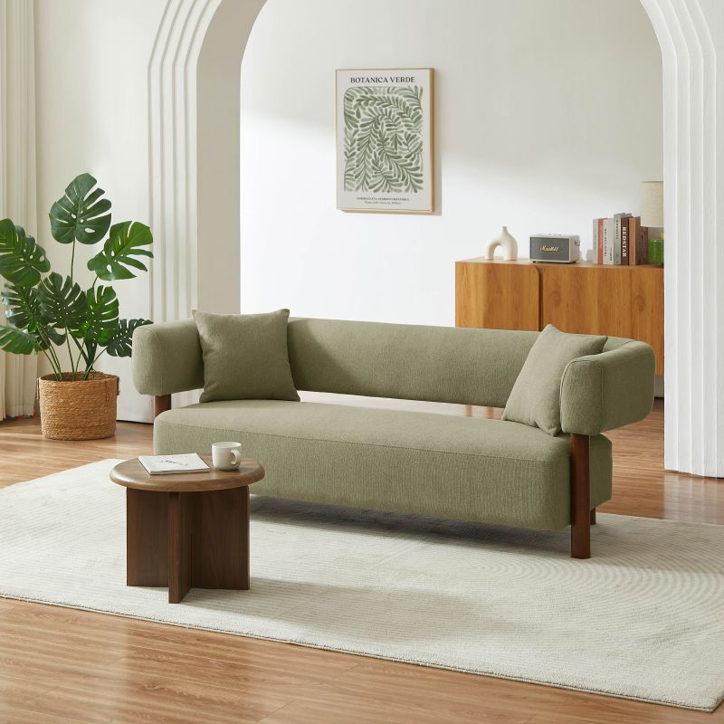 Canapé droit fixe BRAZZA 3 places tissu kaki