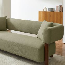 Canapé droit fixe BRAZZA 3 places tissu kaki