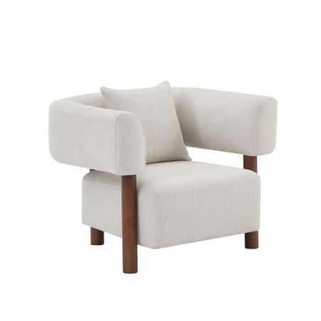 Fauteuil fixe BRAZZA 1 place tissu beige