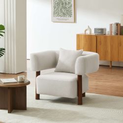Fauteuil fixe BRAZZA 1 place tissu beige