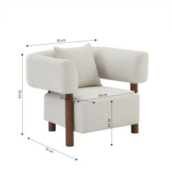 Fauteuil fixe BRAZZA 1 place tissu beige