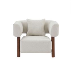 Fauteuil fixe BRAZZA 1 place tissu beige
