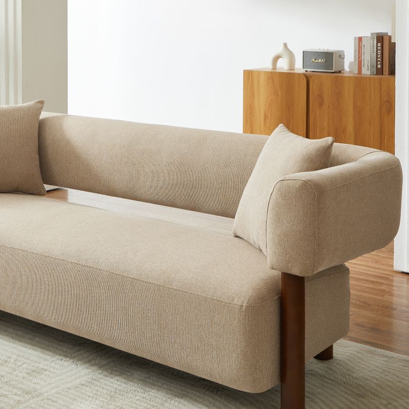 Canapé droit fixe BRAZZA 3 places tissu beige sable