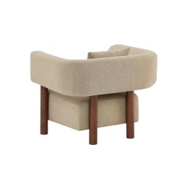 Fauteuil fixe BRAZZA 1 place tissu beige sable