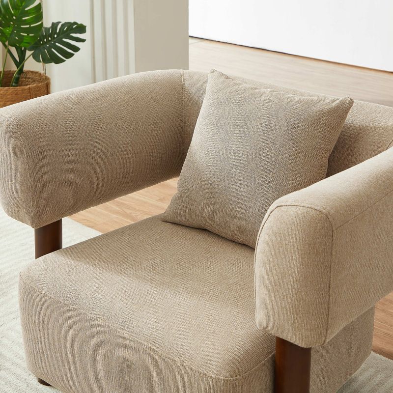 Fauteuil fixe BRAZZA 1 place tissu beige sable