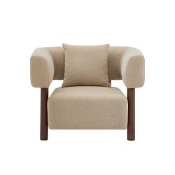 Fauteuil fixe BRAZZA 1 place tissu beige sable