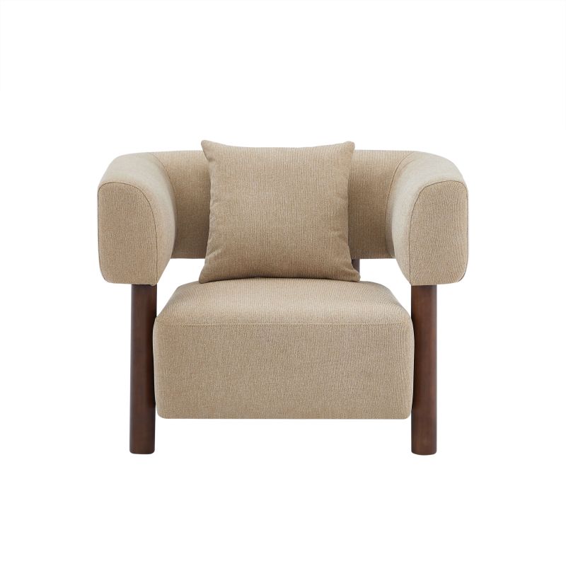 Fauteuil fixe BRAZZA 1 place tissu beige sable